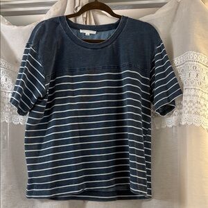 Jane and Delancey Navy and White Striped Short Sleeve Tee